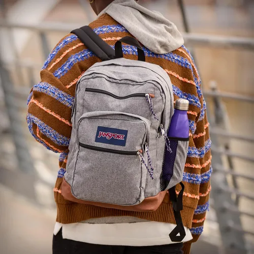 Vista 7 de JanSport Mochila genial con funda para laptop de 15 pulgadas, mochila grande para computadora con 2 compartimentos, correas ergonómicas, Negro