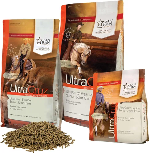 Vista 4 de UltraCruz Equine Senior Joint Care para caballos, 4 libras, pellets