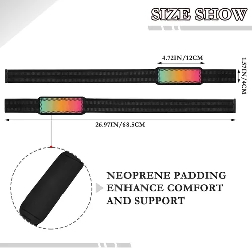 Vista 3 de Green Red Gradient Wrist Wraps 26" Anti Slip Wrist Straps for Weightlifting, Bodybuilding, Strength Training