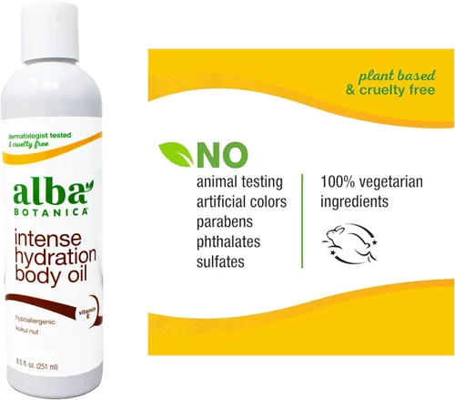 Vista 5 de Alba Botanica Aceite de masaje Kukui Nut Net WT 8.5 oz