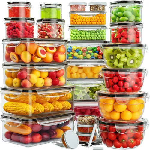 Vista 8 de 34 recipientes de almacenamiento de alimentos con tapas herméticas