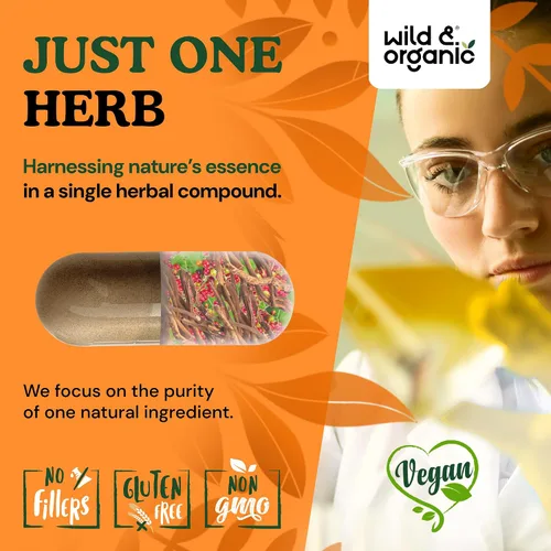 Vista 5 de Wild & Organic Cápsulas de raíz de zarzaparrilla, apoyo para la piel y la desintoxicación, suplemento de raíz de zarzaparrilla de 1000 mg, 30 días