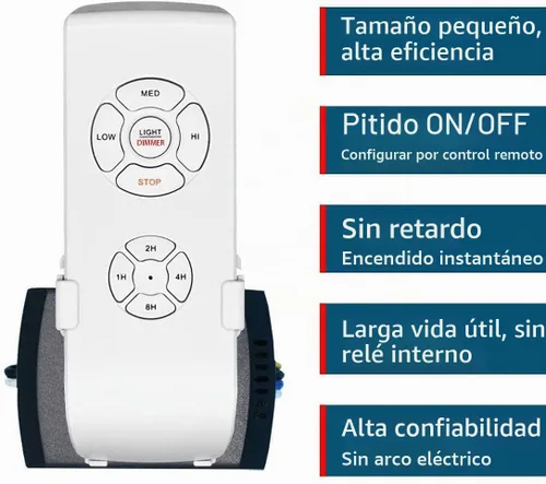 Vista 4 de Kit de control remoto universal para ventilador de techo - Control remoto inalámbrico mini 3 en 1 con control de velocidad, interruptor de luz