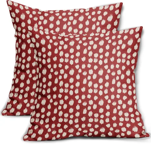 Vista 15 de Sweetshow Juego de 2 fundas de almohada de 16 x 16 pulgadas, diseño bohemio, con diseño de lunares, moderno y moderno, para exteriores, decorativas