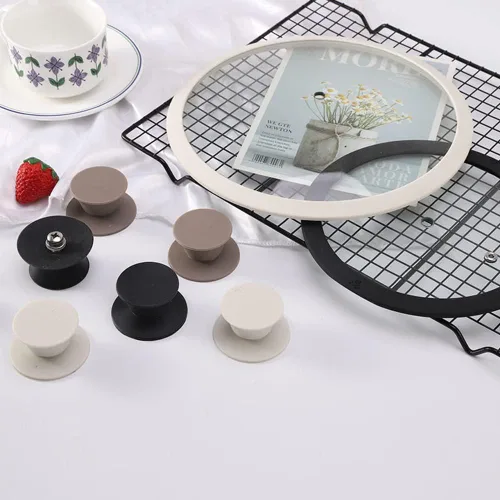 Vista 6 de Pomo universal de repuesto para tapas de olla, cubierta de silicona resistente al calor, asas de sujeción sin BPA, aptas para lavavajillas, se