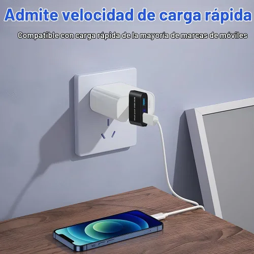Vista 5 de Hub USB, divisor USB 1 en 2 adaptador de salida Hub USB doble para laptop, tableta, pestaña, consola, impresora, cámara