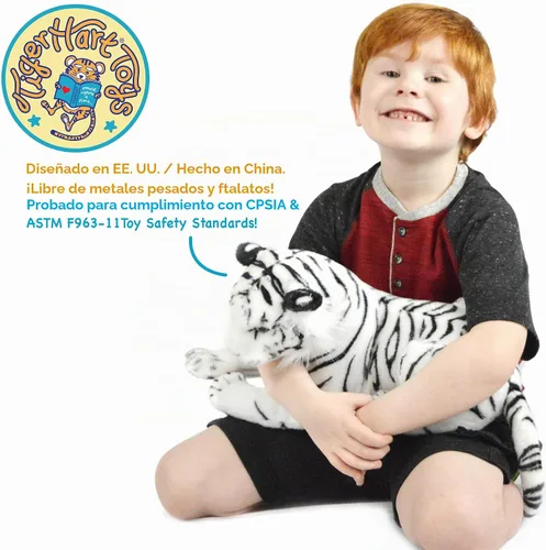 Vista 6 de TigerHart Saphed El Tigre Blanco - Peluche de 17 Pulgadas