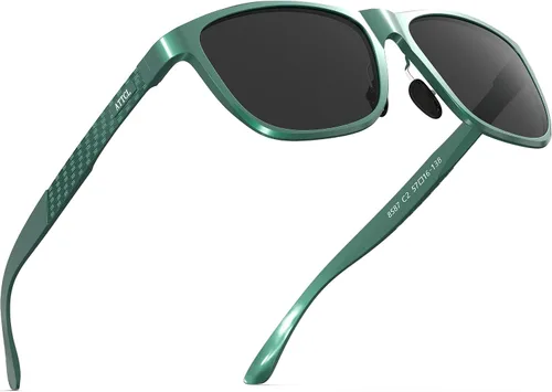 Vista 19 de ATTCL Polarized Sunglasses Men Al-Mg Metal Ultralight UV400 for Driving Verde/Gris (Army Green-Grey)