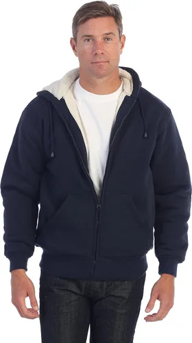 Vista 18 de Gioberti Chaqueta con capucha de forro polar suave y pesado para hombre Negro