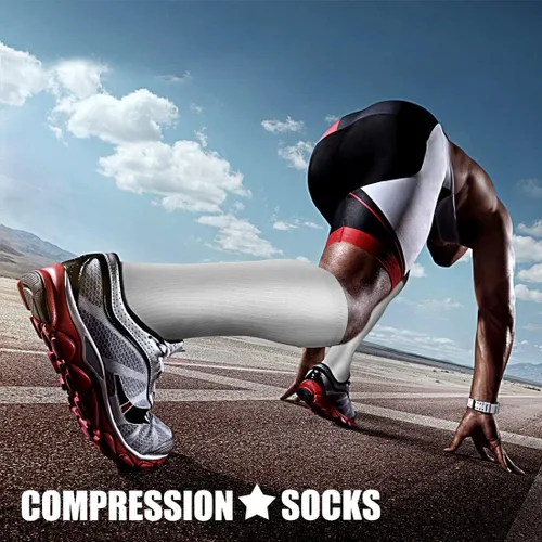Vista 3 de CHARMKING Calcetines de compresión para mujeres y hombres, 4 pares de 15-20 mmHg, mejor apoyo para atletismo, correr, ciclismo