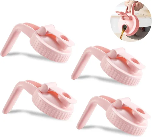 Vista 12 de Paquete de 2 tapas para frascos Mason de boca ancha en forma de V con asa, tapa con pico vertedor para frasco Mason con tapa abatible extendida
