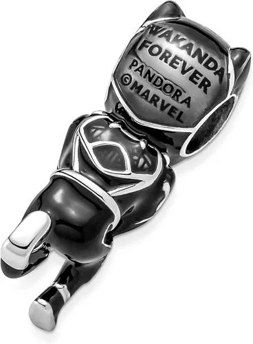 Vista 4 de PANDORA 790783C01 Marvel The Avengers Black Panther Charm Plata esterlina No es una piedra preciosa
