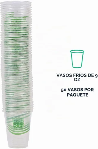 Vista 8 de ECO PRODUCTS GreenStripe - Vasos fríos transparentes de 9 onzas, vasos desechables de ácido poliláctico (PLA) a base de plantas para agua, jugo