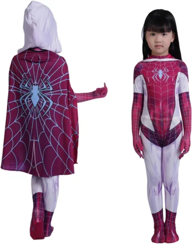 Vista 7 de LG LOUIS GARDEN Cosplay Costume for Kids, 3D Style Cosplay Anime Halloween Cosplay Jumpsuit Bodysuit Stage Suit for Girls