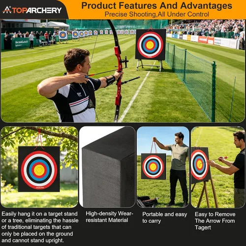 Vista 11 de TOPARCHERY Objetivo de tiro con arco de espuma de 20 pulgadas de alta densidad para patio trasero, objetivo de cuchillo de lanzamiento