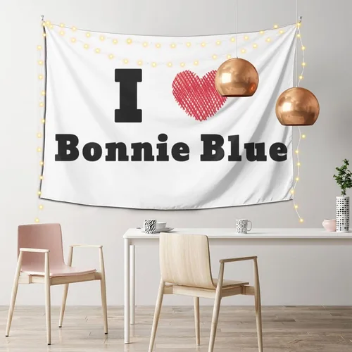 Vista 2 de LIFANGMI I Love Bonnie Blue Tapestry Wall Hanging 60x40 Inch Bedroom Living Room Dormitory Home Decoration Wall Tapestry
