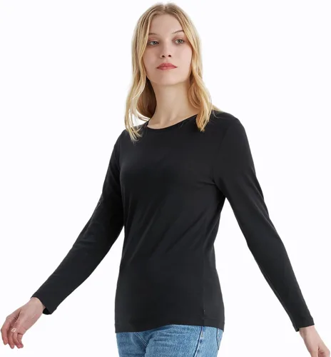 Vista 3 de Merino Protect 100% lana merino capa base mujer térmica ropa interior suave manga larga camisa para senderismo esquí