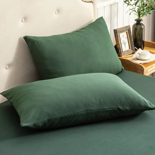 Vista 25 de PURE ERA Fundas de almohada de punto jersey 100% algodón tipo camiseta, súper suaves, cómodas, transpirables, juego de 2, estándar 20" x 26", rayas