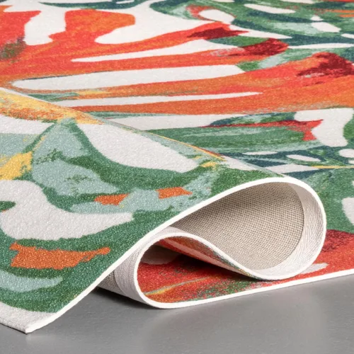 Vista 5 de nuLOOM Alfombra decorativa contemporánea de Janice floral, redonda de 4 pies, multicolor