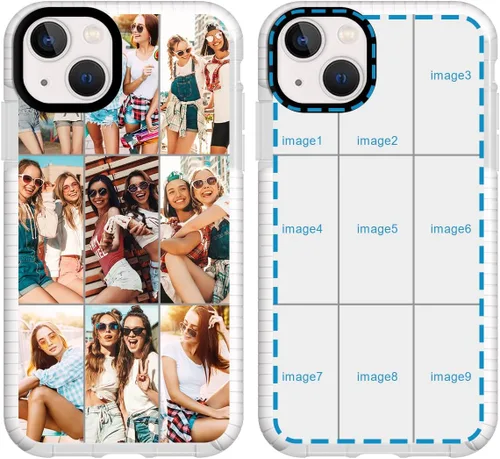 Vista 14 de Funda de teléfono personalizada para iPhone 15, diseño de collage de múltiples imágenes, resistente a los golpes, funda protectora de TPU suave