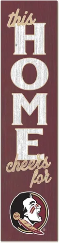Vista 43 de KH Sports Fan Letrero de Alabama Crimson Tide This Home Cheers for Porch Leaner, 11 x 46 pulgadas, carmesí de marea carmesí; muestra tu espíritu