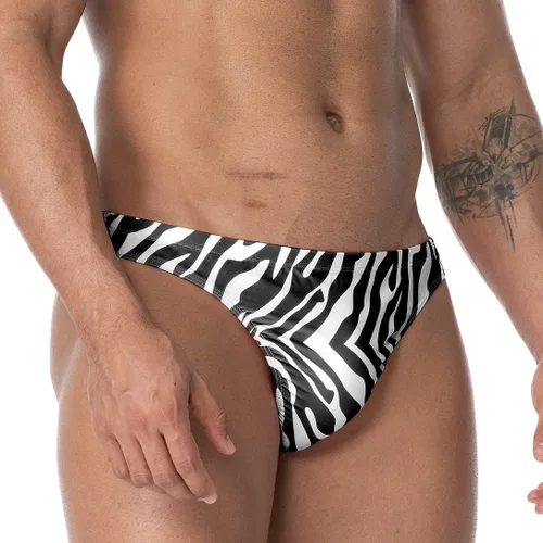 Vista 3 de FIROTTII Hombres Imprimir Animal Skin Bikini Swim Brief Hombres Traje de baño Traje de baño Sexy para Hombres