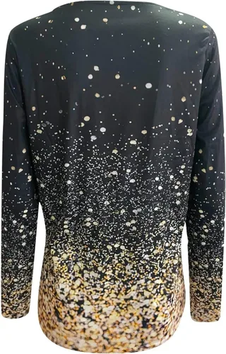 Vista 4 de Camiseta de manga larga para mujer, con cuello en V, casual, ajustada, ajustada, camiseta básica de moda