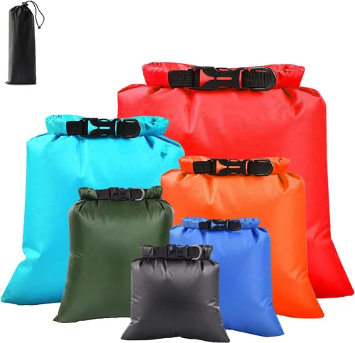 Vista 14 de 6 bolsas secas impermeables, bolsas secas ligeras para kayak, impermeables, bolsa impermeable al aire libre para kayak, senderismo, canotaje