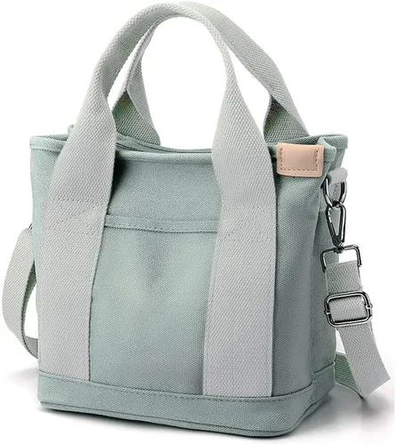 Vista 4 de Bolso pequeño con cremallera para mujer, bolso de lona con bandolera, bolso de hombro, bolso de mensajero, bolso tipo hobo 2025 de Halemet