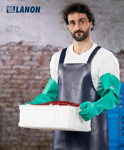 Vista 5 de LANON Guantes de Nitrilo Resistentes a Productos Químicos, Guantes de Trabajo de Seguridad Reutilizables de Servicio Pesado, Protección contra