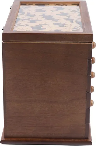 Vista 7 de Joyero de madera con 6 capas, organizador de madera, ideal como regalo para mamá y novia.