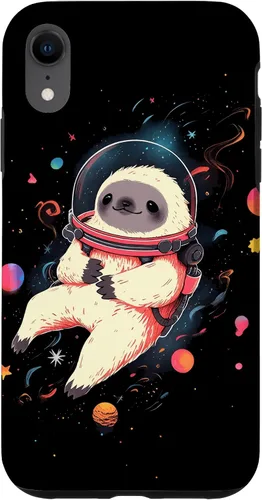 Vista 25 de Sloth Floating in Space Planets Stars Sloth Lover Case for iPhone 16
