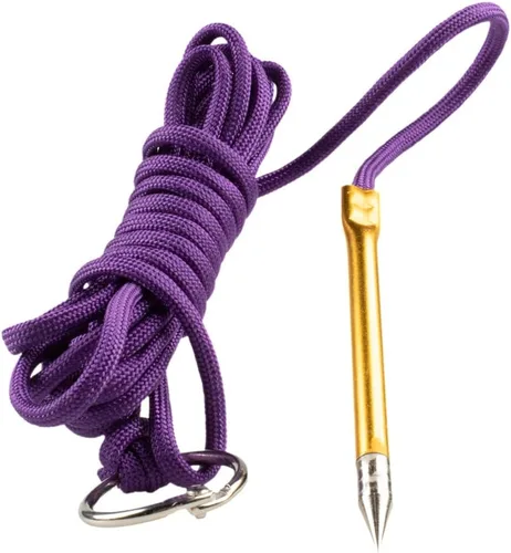 Vista 9 de Ensartador/Porta-pescados Paracord de 10 Pies 550lb con Aguja de Enhebrado de Metal y Anillo Partido de 1 Pulgada