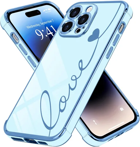 Vista 10 de LCHULLE Funda compatible con iPhone 12 para mujeres y niñas, bonito diseño de corazón de amor con enchapado de lujo, cubierta de TPU suave a prueba