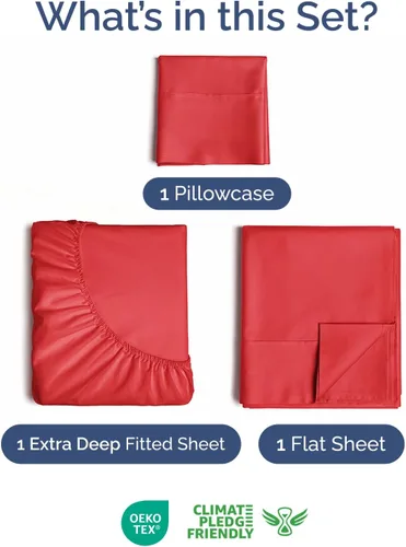 Vista 715 de Extra Deep Twin XL Sheet Set - 3 Piece College Dorm Room - White 01-Blanco