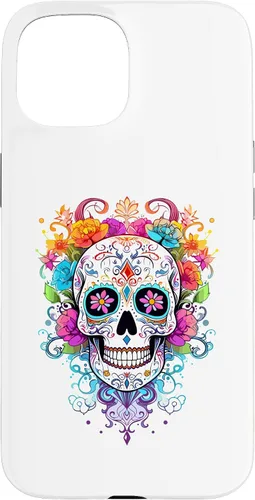 Vista 6 de Halloween Sugar Skull Flower Calavera Dia De Los Muertos Case for iPhone 17
