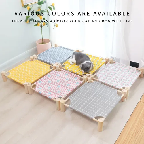 Vista 3 de Cama elevada para gatos y perros pequeños, 21 x 19 pulgadas, hamaca elevada para perros y gatos, conejos