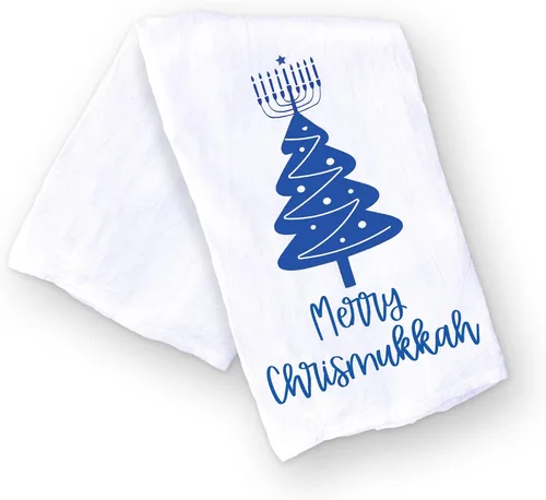 Vista 11 de Toalla de cocina divertida para las festividades judías, azul "Oy to the World" toalla judía para Hanukkah, regalo de anfitriona y para inauguración