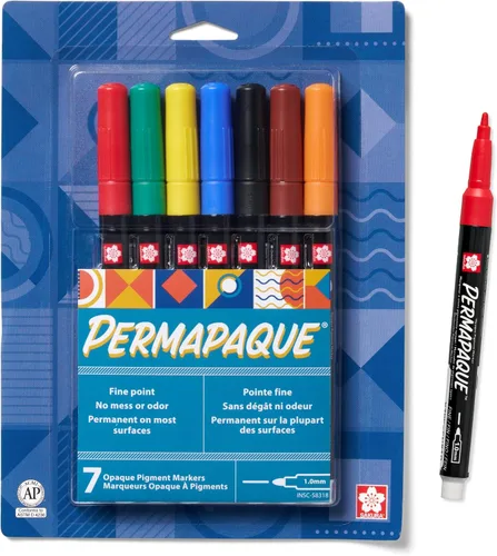 Vista 10 de SAKURA Marcadores de punta fina Permapaque, Bright 7 PK #58319