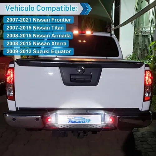 Vista 7 de Conjunto de lámparas LED para placa de matrícula con tubo de neón OLED rojo compatible con Frontier 2007-2021, Armada Xterra 2008-2015, Titan Suzuki