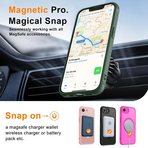 Vista 745 de MOCCA - Funda magnética resistente para iPhone XR de 6.1 pulgadas, compatible con MagSafe, funda con protección contra caídas de grado militar