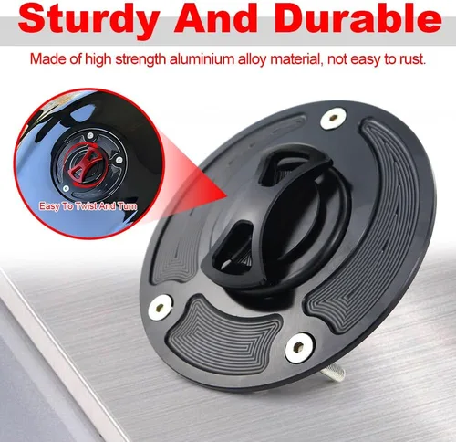 Vista 4 de Xitomer Para GSXR motocicleta 3 agujeros tapa de tanque de gasolina tapa de combustible CNC aleación de aluminio, apto para HAYABUSA GSX 1300R