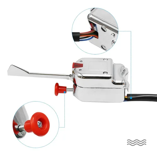 Vista 2 de Saihisday Interruptor de señal de giro universal, interruptor de señal de giro cromado de 12V para reemplazo de Street Hot Rod para Ford Buick GM