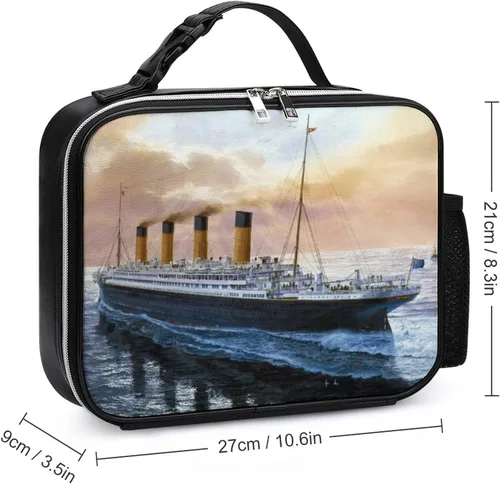 Vista 2 de Retro Titanic Famous Old Historic Lunch Bag - Lonchera aislada, reutilizable, bolsa de almuerzo para oficina, trabajo, viajes