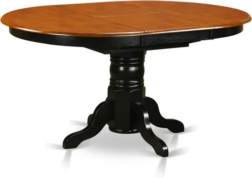 Vista 3 de East West Furniture KENL5-BLK-LC - Juego de mesa y sillas de cocina de 5 piezas, incluye una mesa de comedor ovalada con hoja de mariposa y 4 sillas