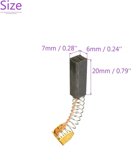 Vista 4 de DMiotech Paquete de 4 cepillos de carbono de 0.787 in x 0.276 in x 0.236 in para motor eléctrico