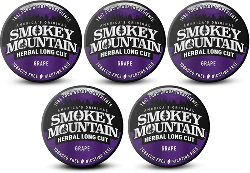 Vista 9 de Smokey Mountain - Tabaco a base de hierbas de corte largo – Menta ártica – Caja de 5 latas - Rapé sin tabaco y sin nicotina