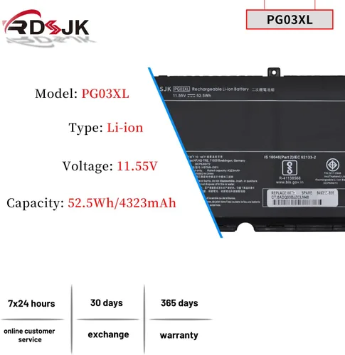 Vista 2 de PG03XL - Batería para portátil HP Pavilion Gaming 15-DK 15-dk0020TX 15-dk0021TX 15-EC 15-ec0000 15-ec1011ns OMEN 5X FPC52 Series PGO3XL HSTNN-OB1I