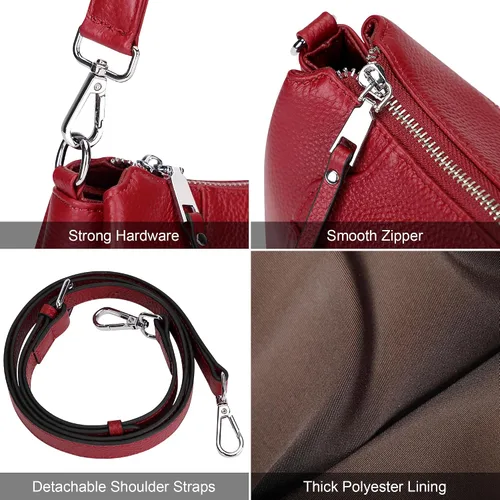 Vista 8 de Over Earth Genuine Leather Small Hobo Crossbody Bags for Women Shoulder Purses and Handbags