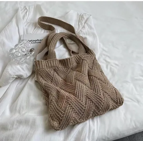 Vista 3 de Coconut Girl - Bolsa de mano estética para playa, bolsa de mano de ganchillo, accesorios de playa para mujer